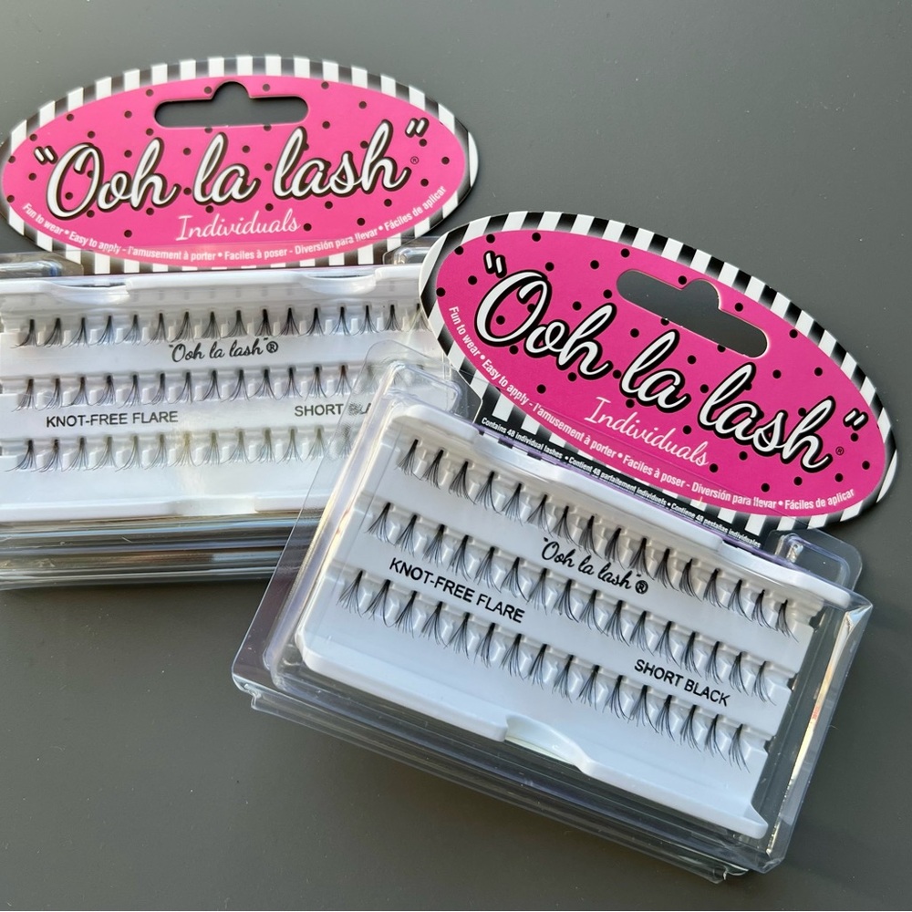 Ooh La Lash Knot-Free Flare Short Black Lashes, 4 Packages